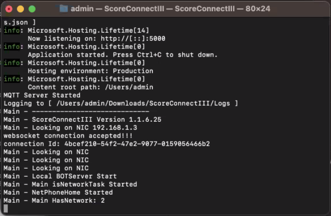 ScoreConnectIII Logs