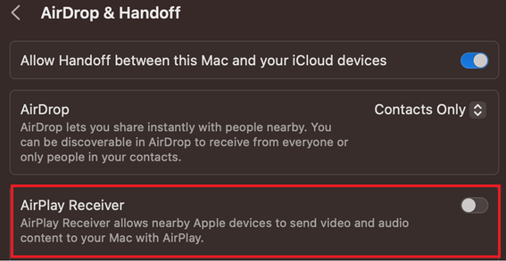 Disable Airplay